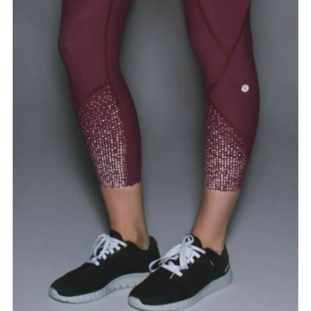 Lululemon Tight Stuff 23.5" Tight Bon Bon Wine Berry Size 4 Reflective